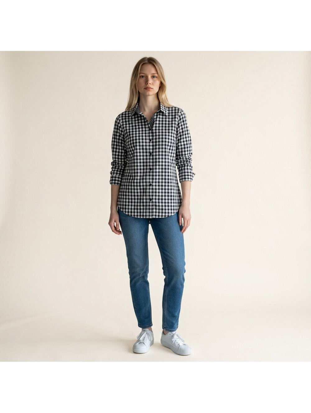 Blair Shirt Women L Large Black Plaid Button Up Collared Long Sleeve Casual